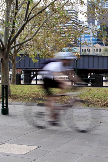 Cyclist, Southbank Precinct, Melbourne, Australia