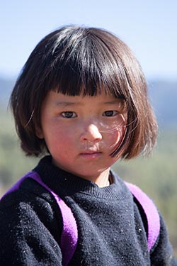 A Local Child, Kurje Lhakhang, Jakar, Bumthang Valley, Bumthang, Bhutan