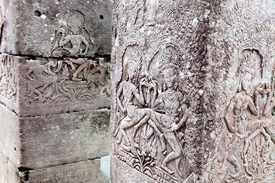 Bayon Temple, Angkor Thom, Reliefs, Siem Reap, Cambodia