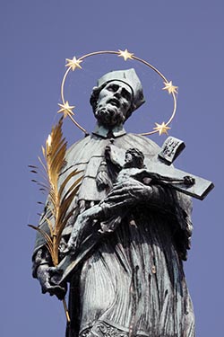 Statue of St. John of Nepomuk, Charles Bridge, Prague, Czech Republic