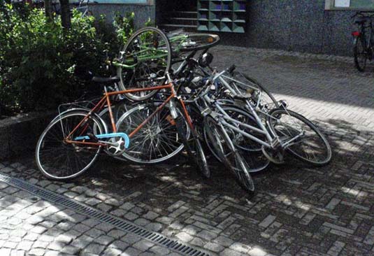 Bicycles are popular means of transportation in Finland