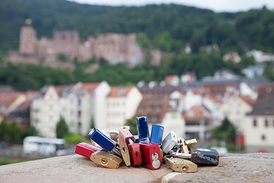 Love-locks, Old Bridge, Heidelberg, Germany
