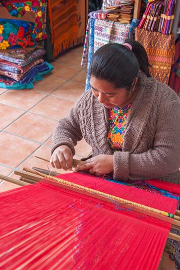 A Weaver, San Antonio Aguas Calientes, Near Antigua, Guatemala