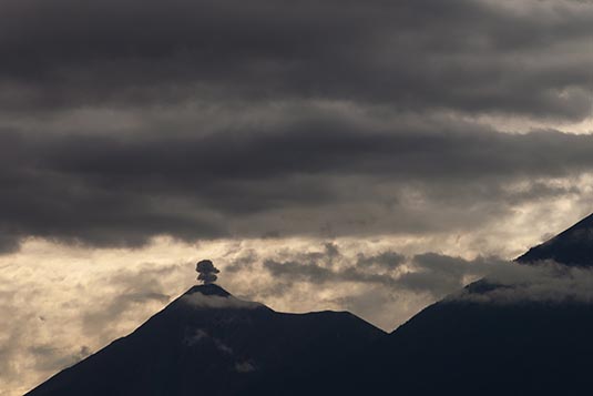 Fuego Volcano, View from Convento Capuchinas, Antigua, Guatemala