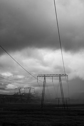 Powerlines, Halfoss, Iceland