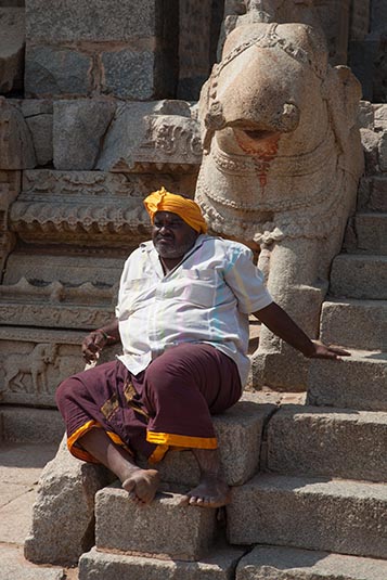 A Devotee, Vitthala Temple, Hampi, Karnataka, India