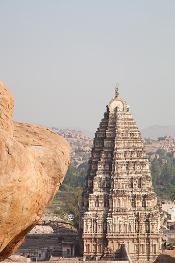 Virupaksha Temple, Seen from Hemakuta Hills, Hampi, Karnataka, India