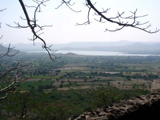 Vadaj Dam as seen from Shivneri Fort