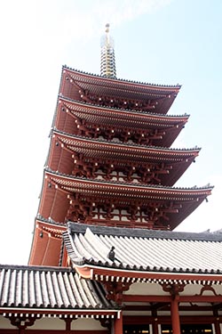 The Pagoda of Sensoji Temple, Asakusa, Tokyo, Japan
