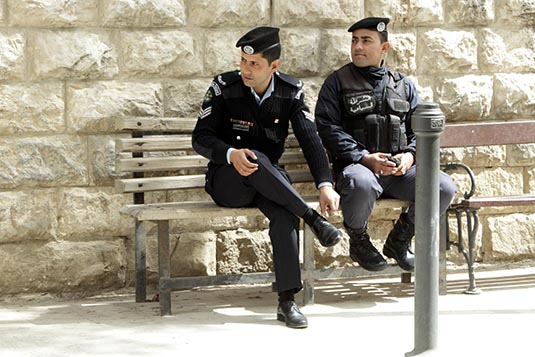 Policemen, St. George Church, Madaba, Jordan