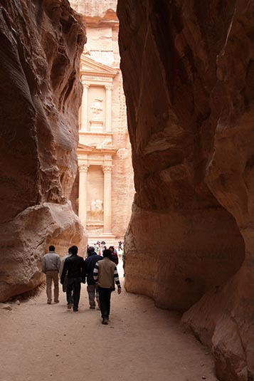 Glimpse of Al-Khazneh, Siq, Petra, Jordan