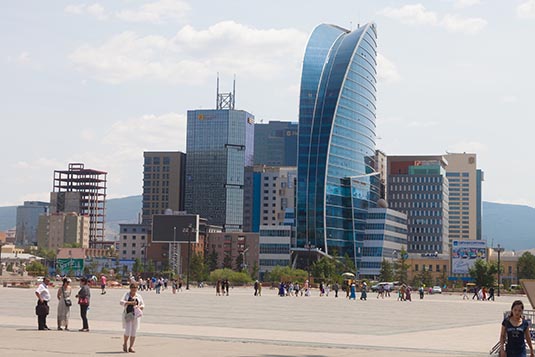 Business District, Seen from Sukhbaatar Square, Ulaanbaatar, Mongolia