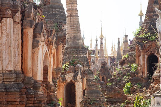 Pagodas, Inn Dein, Inle, Myanmar