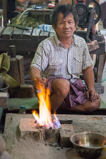 Silversmith, Ywar Ma Village, Inle Lake, Inle, Myanmar