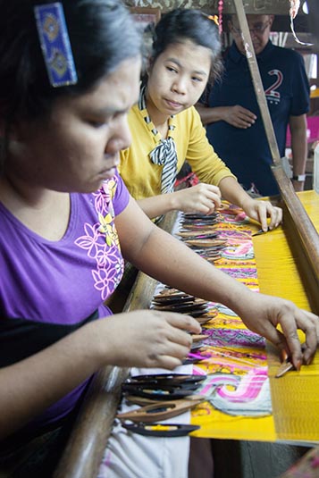 Weavers, Silk Factory, Mandalay, Myanmar