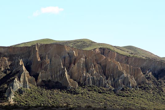 Clay Cliffs, towards Mt. Cook, New Zealand