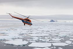 Helicopter Landing, Franz Josef Land, Russia