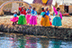 Inhabitants, Uros Island, Lake Titicaca, Puno, Peru