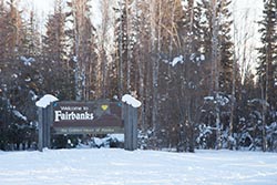 Welcome Sign, Fairbanks, Alaska, USA