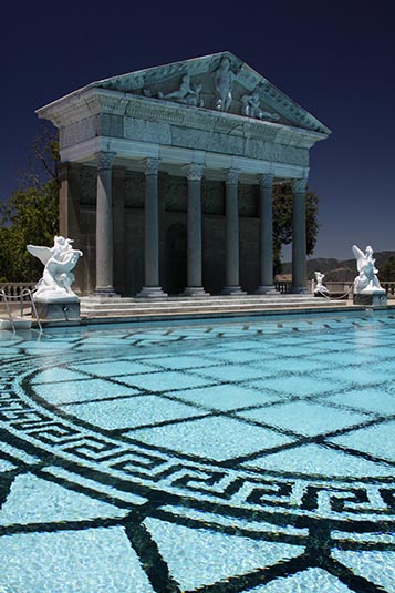 Temple Facade, Neptune Pool, Hearst Castle, California, USA